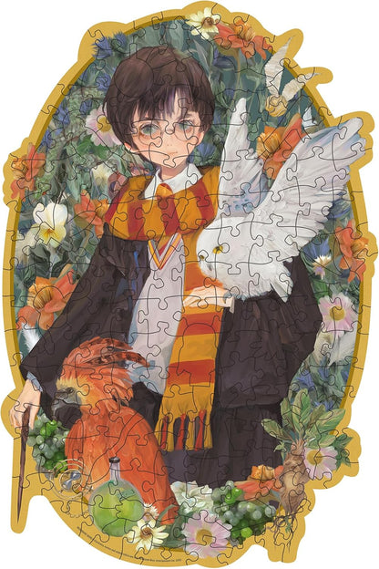 Ravensburger Wooden Puzzle 12001458 - Harry Potter - 150 Teile Kontur-Holzpuzzle mit stabilen, individuellen Puzzleteilen und 15 kleinen Holzfiguren = Whimsies, für Harry Potter Fans ab 10 Jahren