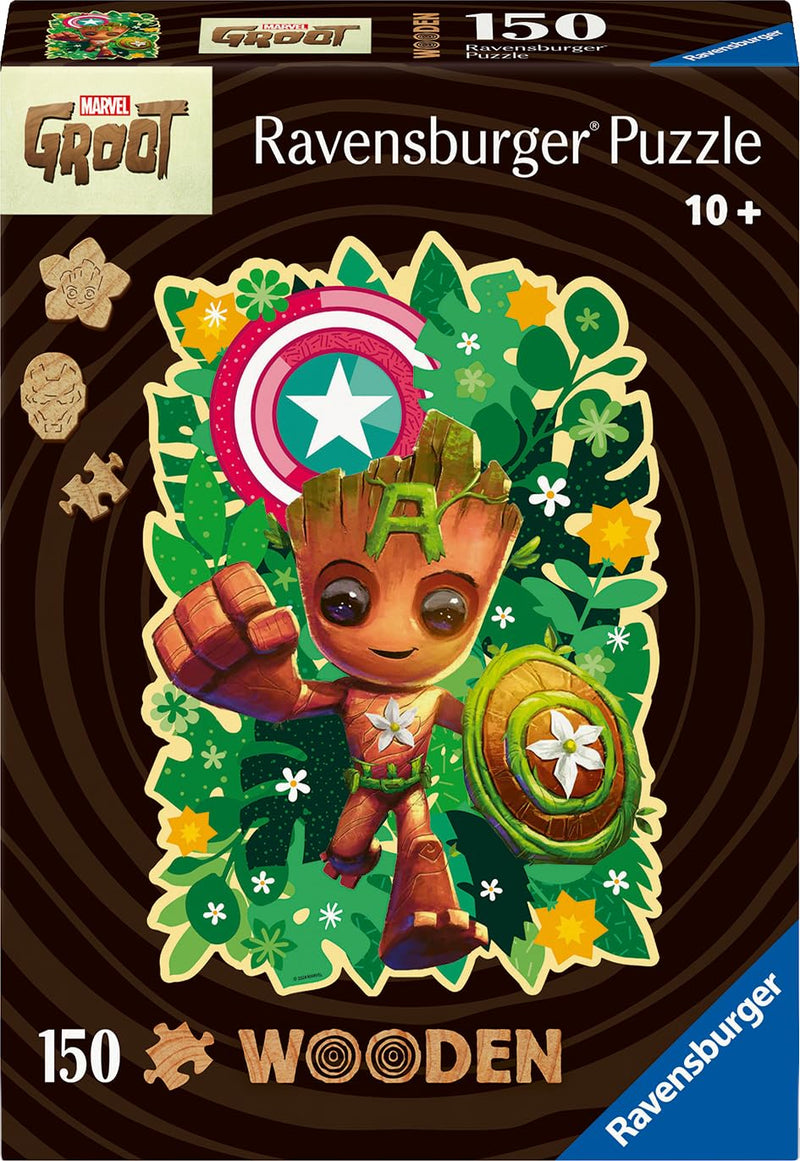 Ravensburger Wooden Puzzle 12001459 - Groot - 150 Teile Kontur-Holzpuzzle mit stabilen, individuellen Puzzleteilen und 15 kleinen Holzfiguren = Whimsies, für Erwachsene und Kinder ab 10 Jahren