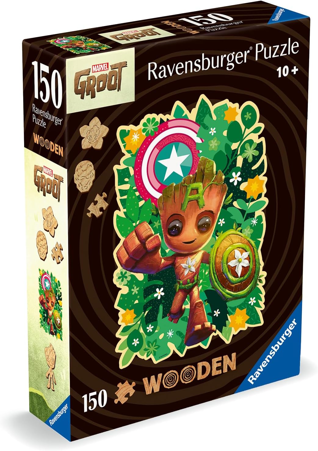 Ravensburger Wooden Puzzle 12001459 - Groot - 150 Teile Kontur-Holzpuzzle mit stabilen, individuellen Puzzleteilen und 15 kleinen Holzfiguren = Whimsies, für Erwachsene und Kinder ab 10 Jahren
