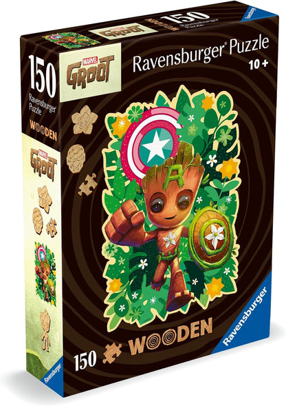 Ravensburger Wooden Puzzle 12001459 - Groot - 150 Teile Kontur-Holzpuzzle mit stabilen, individuellen Puzzleteilen und 15 kleinen Holzfiguren = Whimsies, für Erwachsene und Kinder ab 10 Jahren