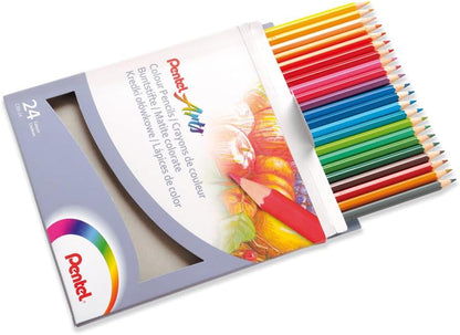 Pentel Arts Colour Colouring Pencils - 24 Colours - Pack of 24