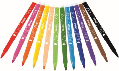 Marcadores de tinta ultralavables Pentel scs2e-12
