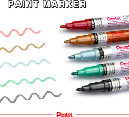 Pentel MSP10 Paint Marker Wallet, Fine Bullet Tip, Metallic Colours (8 Marker Pens