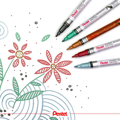 Pentel MSP10 Paint Marker Wallet, Fine Bullet Tip, Metallic Colours (8 Marker Pens