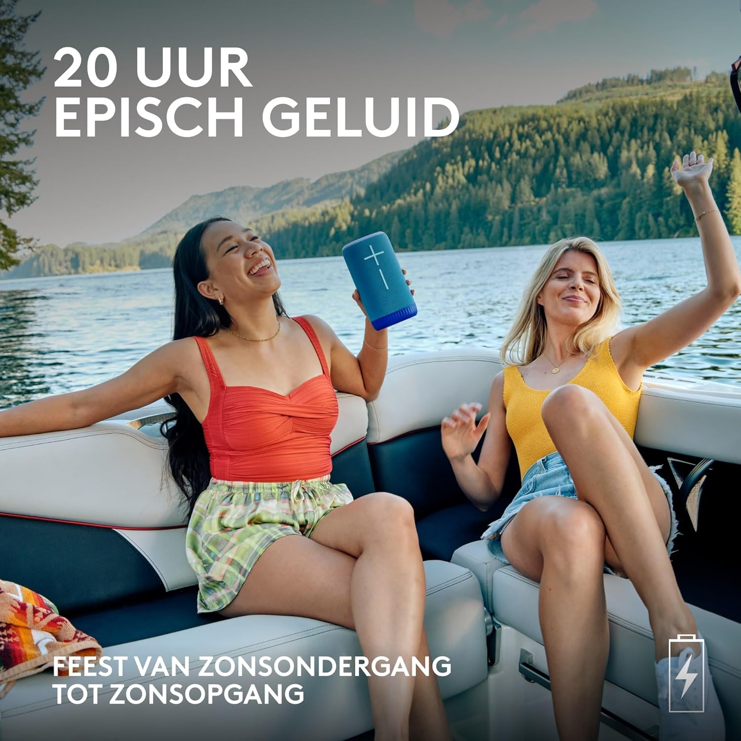 Ultimate Ears EVERBOOM Wireless Bluetooth Portable Speaker, Big Bass and Immersive 360-Degree Sound, Floatable Waterproof Speaker IP67, up to 20-Hour Battery and 55 m (180 ft) Range - Black, ULTIMATE EARS EVERBOOM, draagbare, draadloze Bluetooth speaker,
