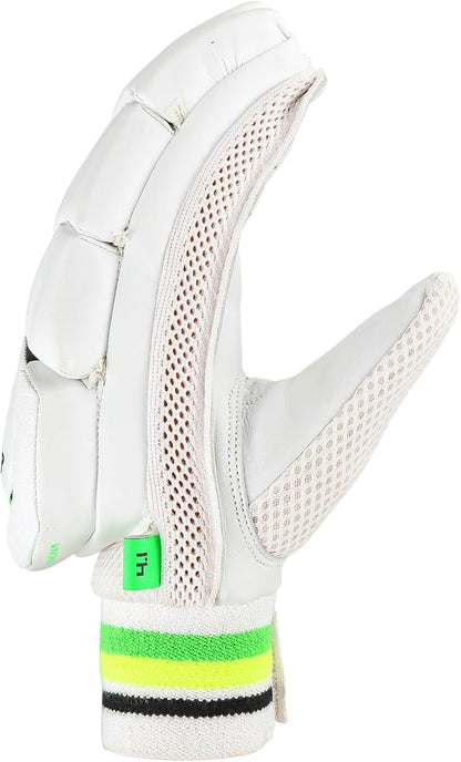 Kookaburra Kahuna 4.1 Batting Gloves - Size Adult right hand, Lime/White