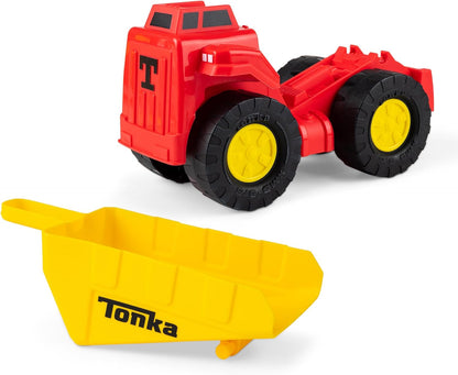 Tonka Steel Classics | Scoop and Hauler – Autocarro con cassone ribaltabile | Veicolo da costruzione, design robusto, effetti sonori realistici, cabina luminosa | giocattoli all'aperto per bambini