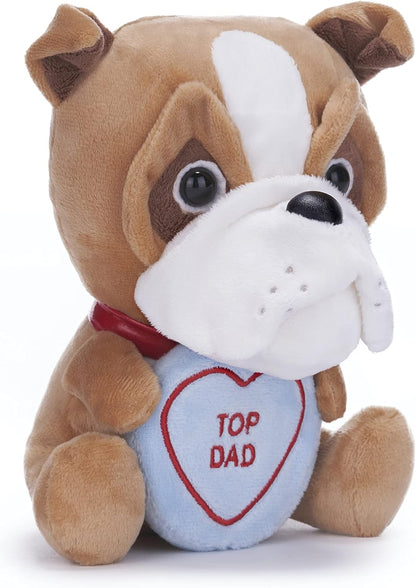 Posh Paws Swizzles Love Hearts 18cm Bruce the Bulldog 'TOP DAD' Soft Toy (7-Inches