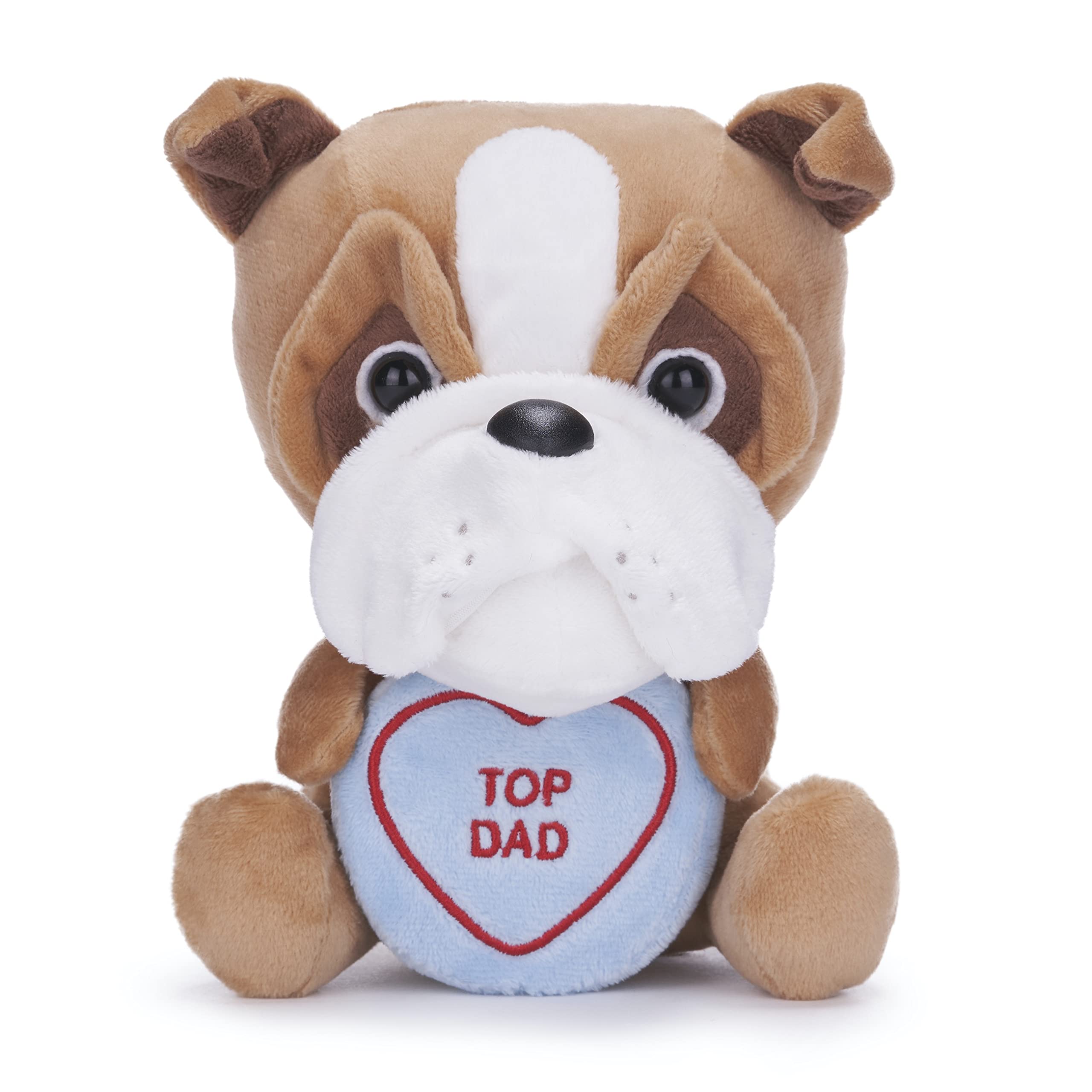 Posh Paws Swizzles Love Hearts 18cm Bruce the Bulldog 'TOP DAD' Soft Toy (7-Inches