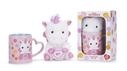 Love Hearts Unicorn Bff Mug And Plush St