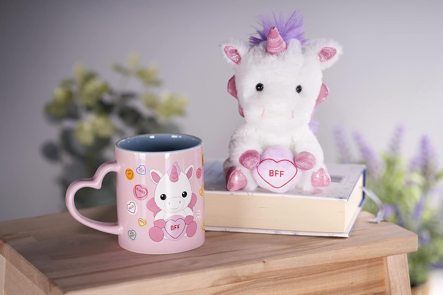 Love Hearts Unicorn Bff Mug And Plush St