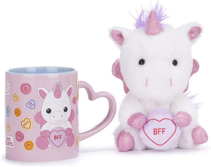 Love Hearts Unicorn Bff Mug And Plush St