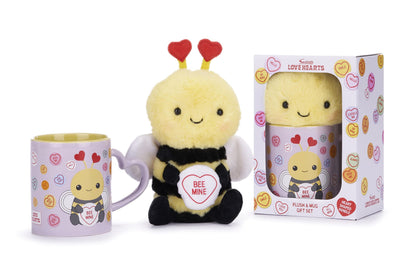 Posh Paws Swizzels Love Hearts Bethany Bumble Bee 'Bee Mine' 11OZ Mug & Plush Gift Set, Purple, 37743