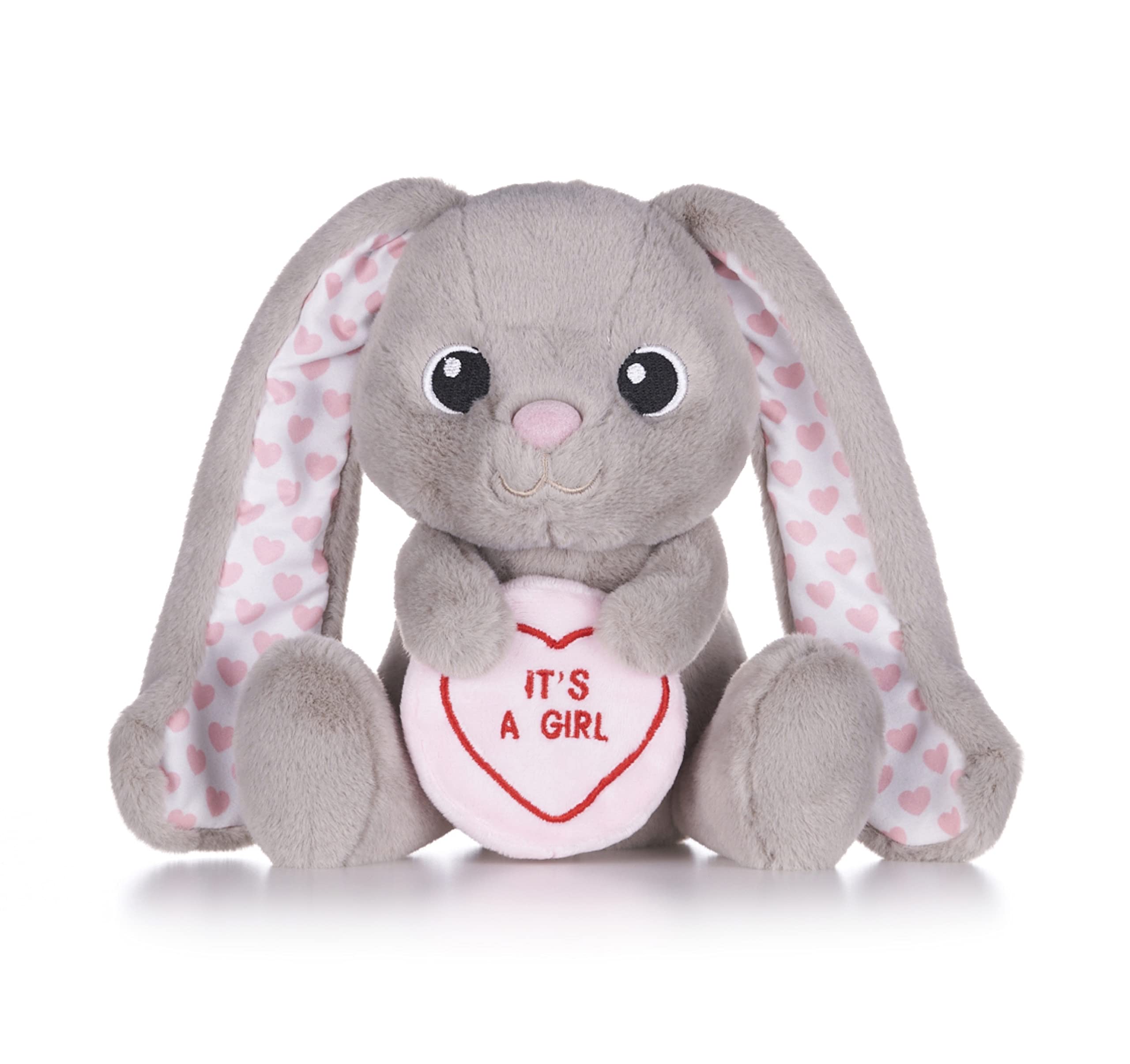 Swizzels Love Hearts "It's A Girl" Baby Buttons Bunny 7" (18cm) Plush Soft Toy for Newborn Babies