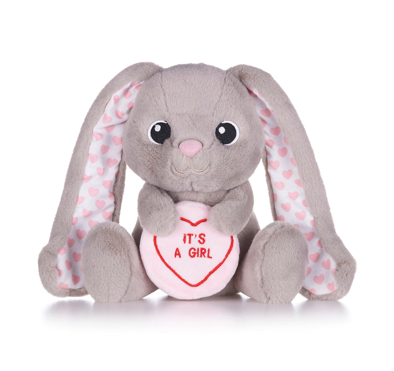 Swizzels Love Hearts "It's A Girl" Baby Buttons Bunny 7" (18cm) Plush Soft Toy for Newborn Babies