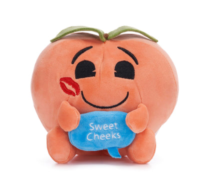 Emoji 7" (18cm) Peach Fruit "Sweet Cheeks" Emoji Plush Soft Toy