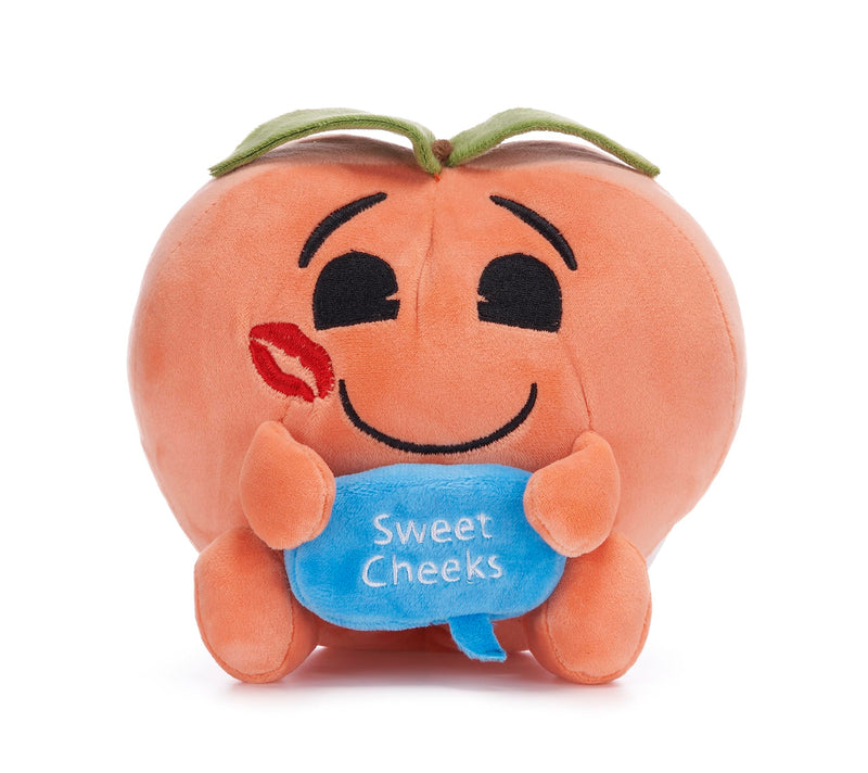 Emoji 7" (18cm) Peach Fruit "Sweet Cheeks" Emoji Plush Soft Toy