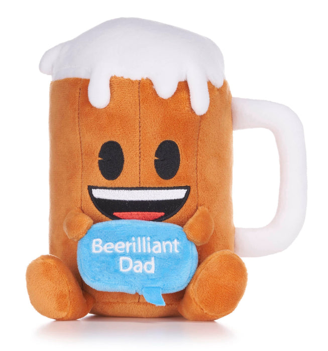 Emoji 8”/22cm “Beer-Illiant Dad” Beer Glass Emoji Soft Plush Toy