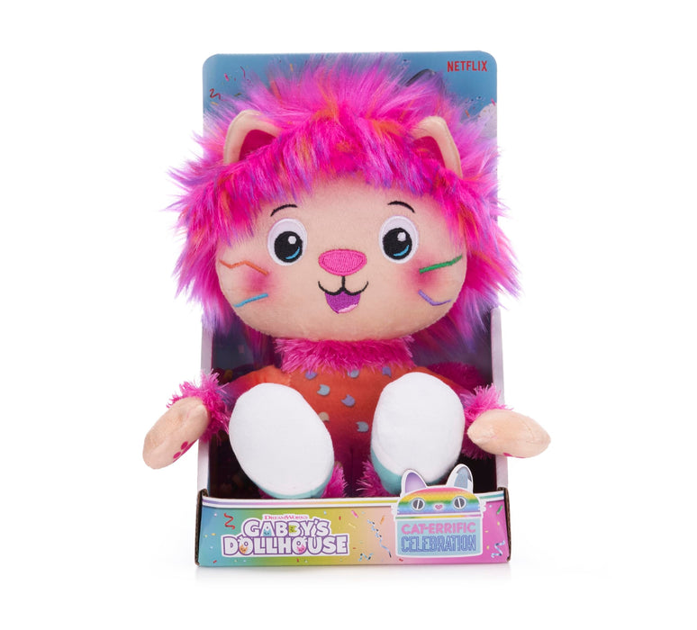 Posh Paws 50128 Gabby's Dollhouse 10" / 25cm Marty The Party Cat Soft Plush Toy, Pink