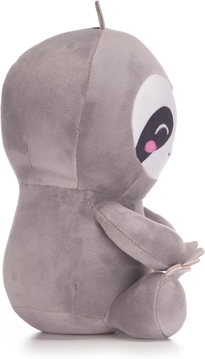 Posh Paws 49402S Kawaii Kuties 9.5" (24cm) Sakura The Sloth Soft Plush Toy, Grey