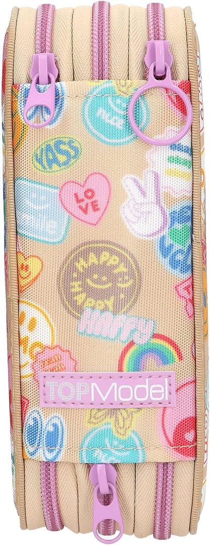 Topmodel - Triple Pencil Case Girl Power - Beige (413282)