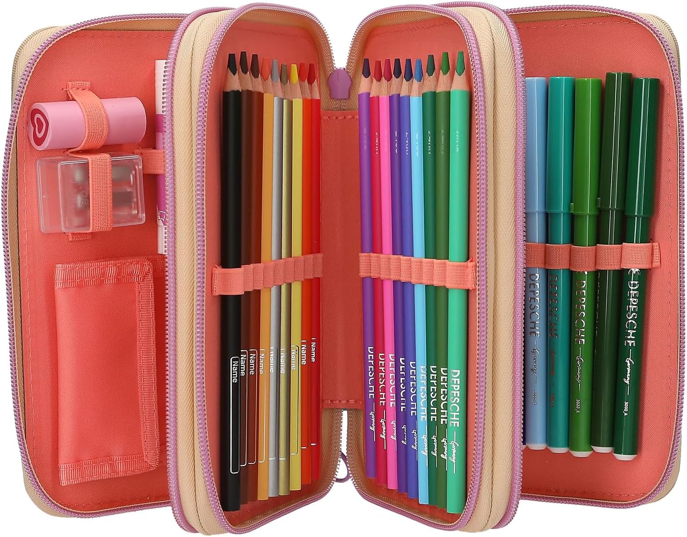 Topmodel - Triple Pencil Case Girl Power - Beige (413282)