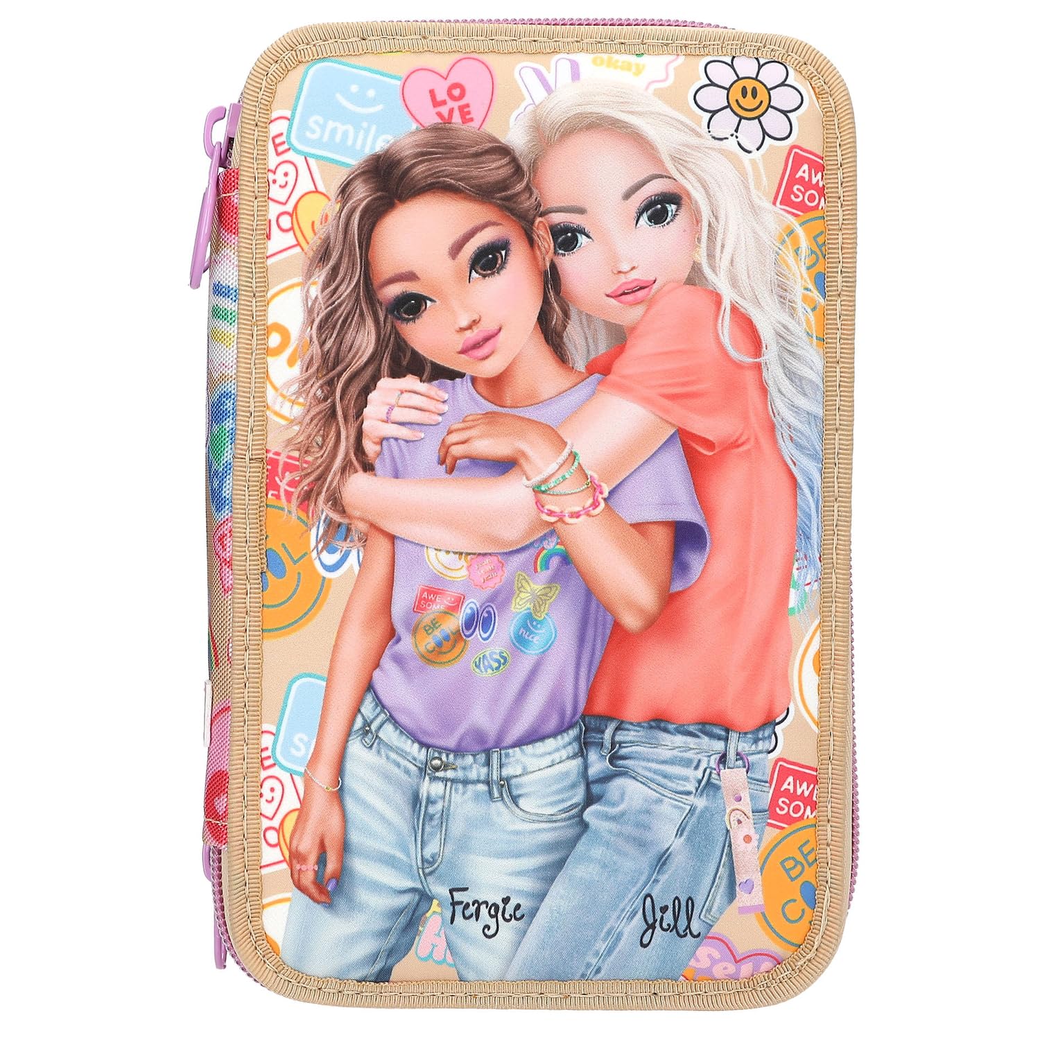 Topmodel - Triple Pencil Case Girl Power - Beige (413282)