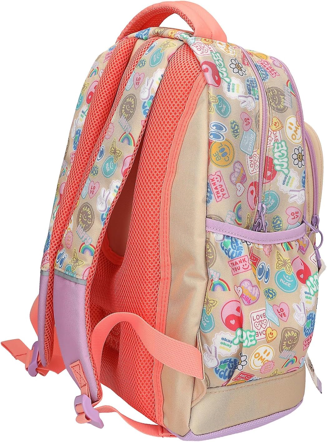 Topmodel - School Backpack Girl Power - Beige, Lilac, And Coral (413285)