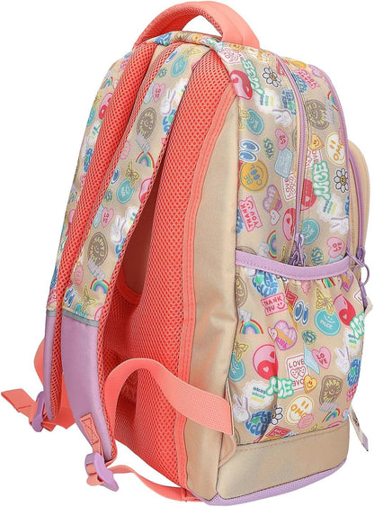 Topmodel - School Backpack Girl Power - Beige, Lilac, And Coral (413285)