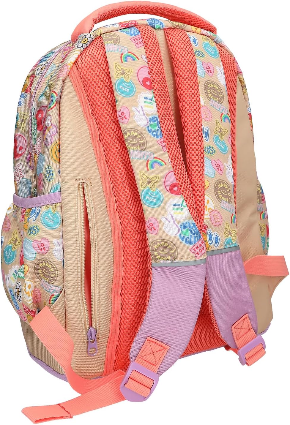 Topmodel - School Backpack Girl Power - Beige, Lilac, And Coral (413285)