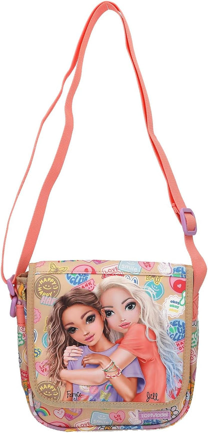 Topmodel - Topmodel Shoulder Bag Girl Power - Beige And Coral - Small (413288)
