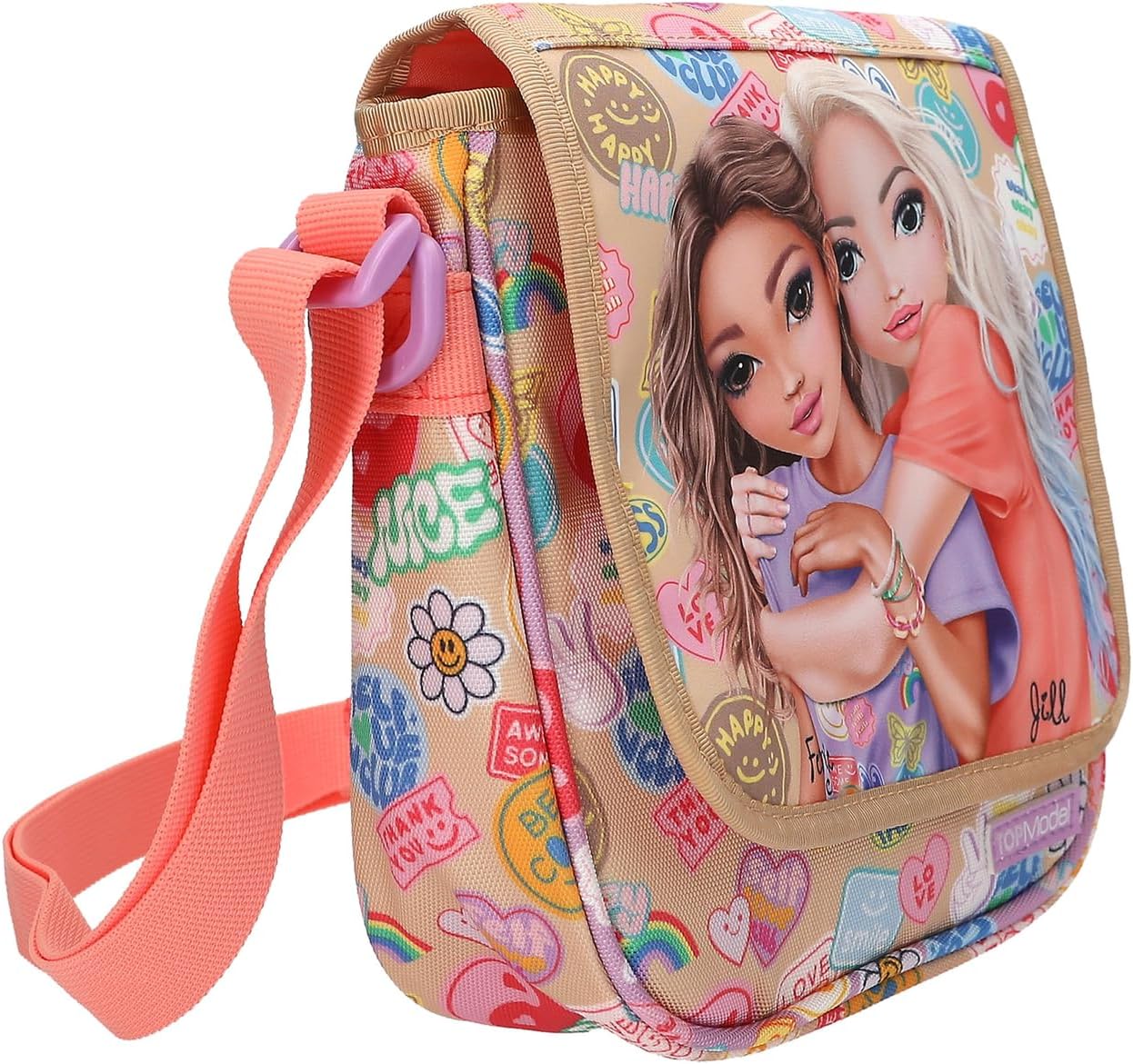 Topmodel - Topmodel Shoulder Bag Girl Power - Beige And Coral - Small (413288)