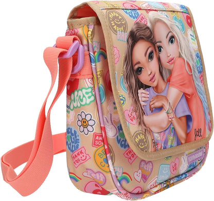 Topmodel - Topmodel Shoulder Bag Girl Power - Beige And Coral - Small (413288)