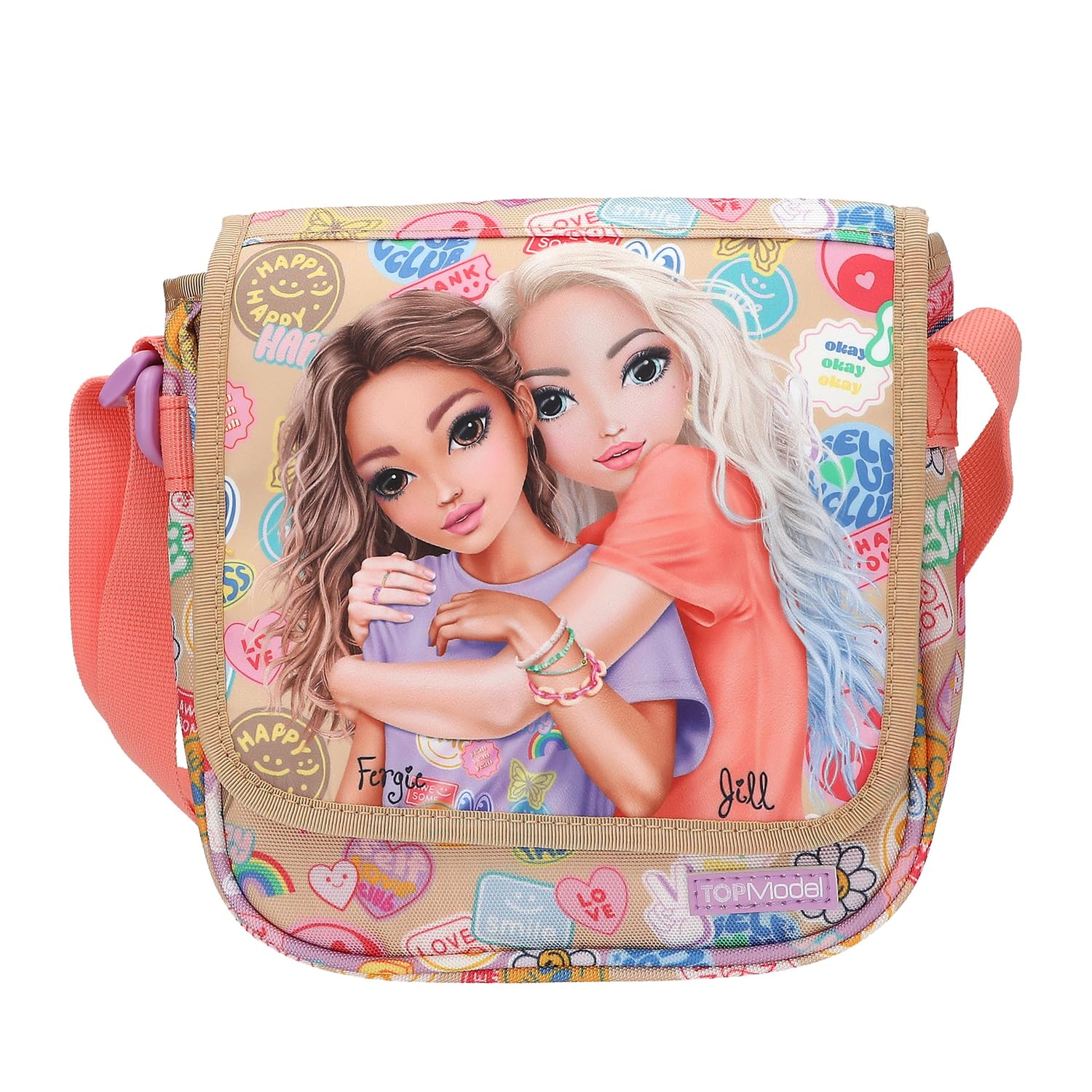 Topmodel - Topmodel Shoulder Bag Girl Power - Beige And Coral - Small (413288)