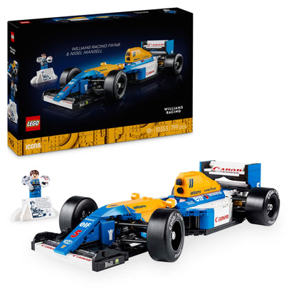 LEGO Icons Williams Racing FW14B e Nigel Mansell - Modellino di Auto F1 da Costruire con Minifigure del Pilota da Collezione, Trofeo e Supporto da Esposizione, Idea Regalo Adulti, Uomo o Donna 10353