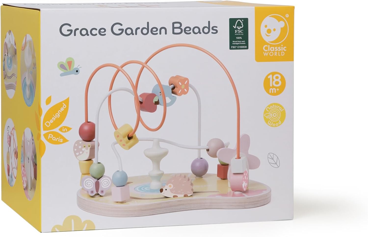 Classic World Classic World CL20189 - Perline con fiocco e perline, giocattolo educativo per bambini, 1 anno, 1 anno