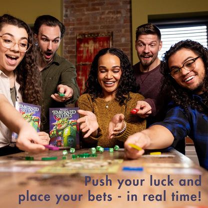Thunderworks Games - Emerald Skulls | Dice Game with Real-time Betting | Push Your Luck Strategy Board Game | Fast Action Casino-style Group Play | Family Game for 1-6 Players, Ages 14+, 30-45 Minutes