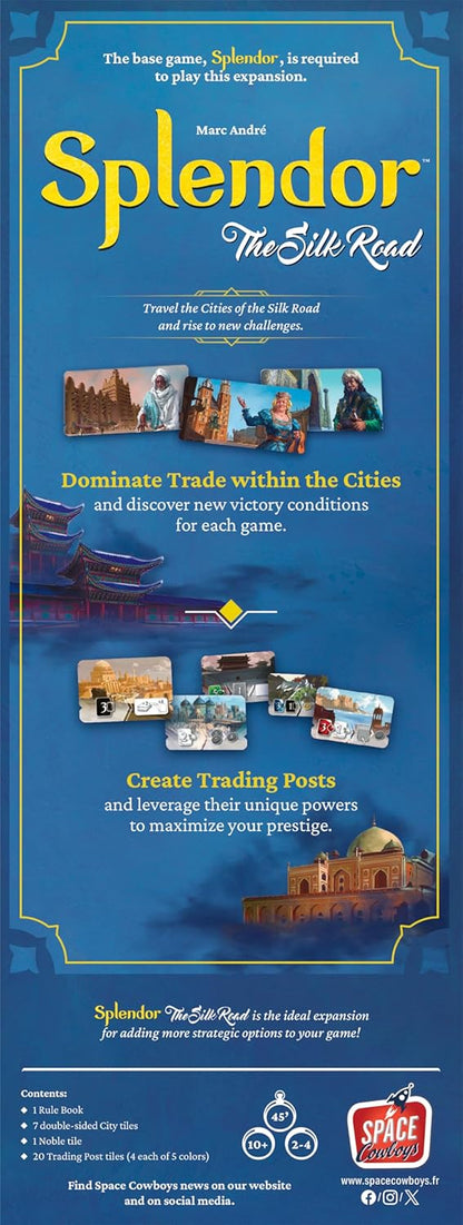 Space Cowboys Splendor The Silk Road Expansion - Explora los puestos comerciales y compite por los azulejos de la ciudad. Juego de estrategia para niños y adultos, a partir de 10 años, 2-4 jugadores