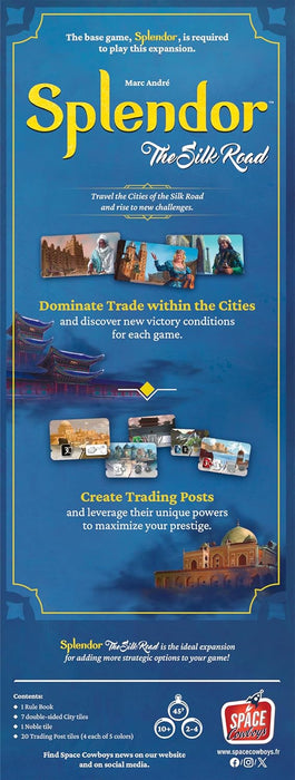 Space Cowboys Splendor The Silk Road Expansion - Explora los puestos comerciales y compite por los azulejos de la ciudad. Juego de estrategia para niños y adultos, a partir de 10 años, 2-4 jugadores