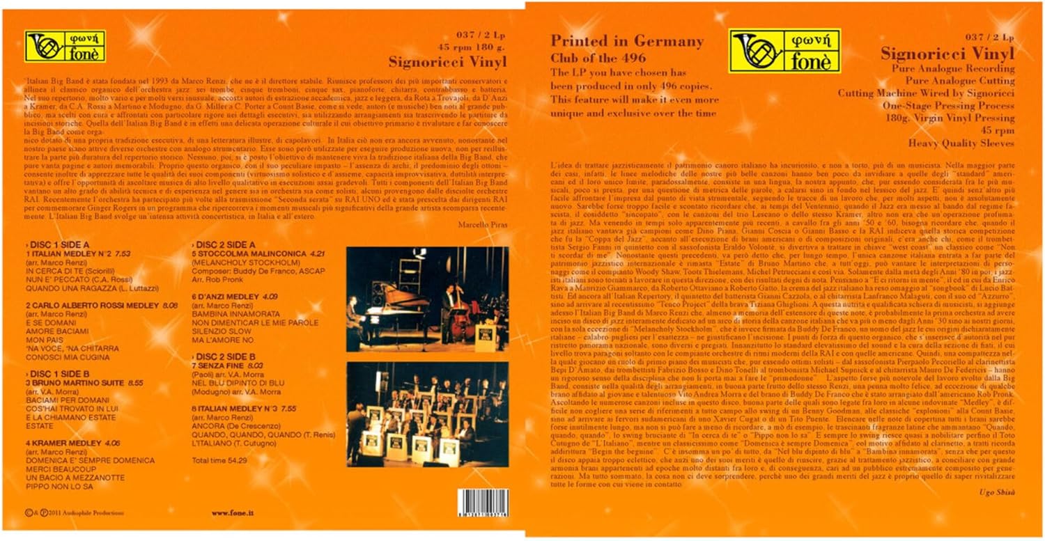 Italian Big Band (Natural Sound Recording) (45 Rpm