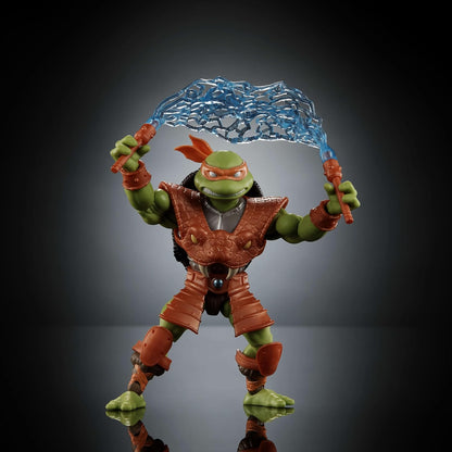 Masters of Universe Origins Turtles of Grayskull Michelangelo Reptile Wars Posable Action Figure, Teenage Mutant Ninja & MOTU Crossover Hero Mikey Toy