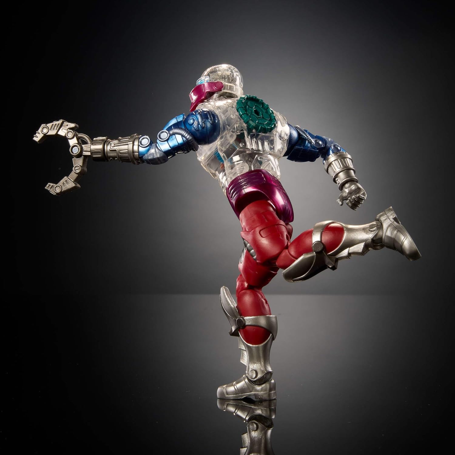 Masters of the Universe Masterverse 7-Inch Action Figure, New Eternia Roboto, MOTU Toy Hero with Clear Mechanical Torso, 30 Articulations, JBP78