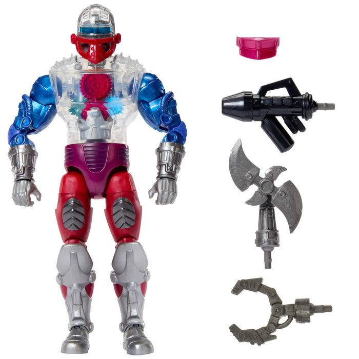 Masters of the Universe Masterverse 7-Inch Action Figure, New Eternia Roboto, MOTU Toy Hero with Clear Mechanical Torso, 30 Articulations, JBP78