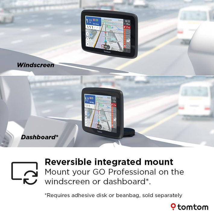 TomTom Truck Sat Nav GO Professional 2nd generation (6" Capacitive Touchscreen with Europe Maps and Real-Time Traffic Information, Designed for Truck, Lorry, Coach, Bus and Large Vehicles