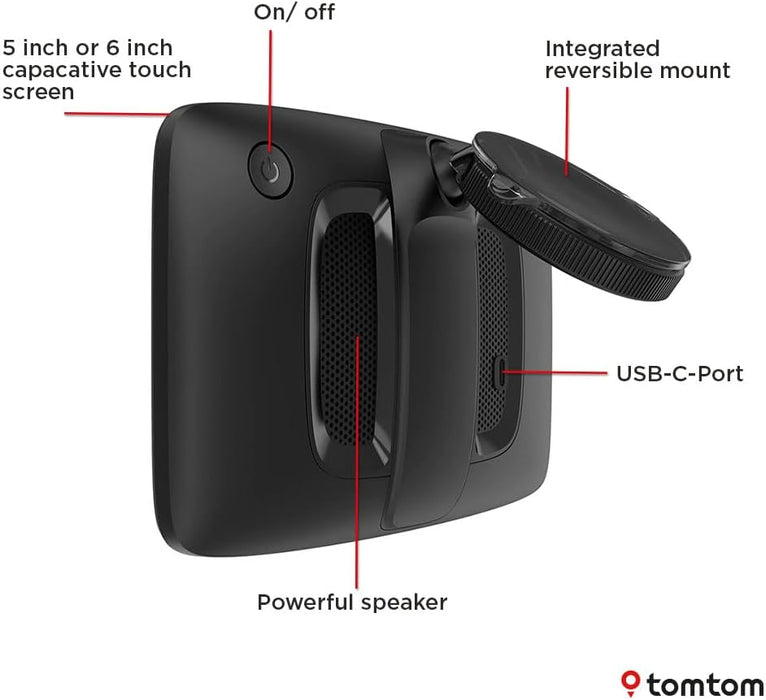 TomTom Truck Sat Nav GO Professional 2nd generation (6" Capacitive Touchscreen with Europe Maps and Real-Time Traffic Information, Designed for Truck, Lorry, Coach, Bus and Large Vehicles
