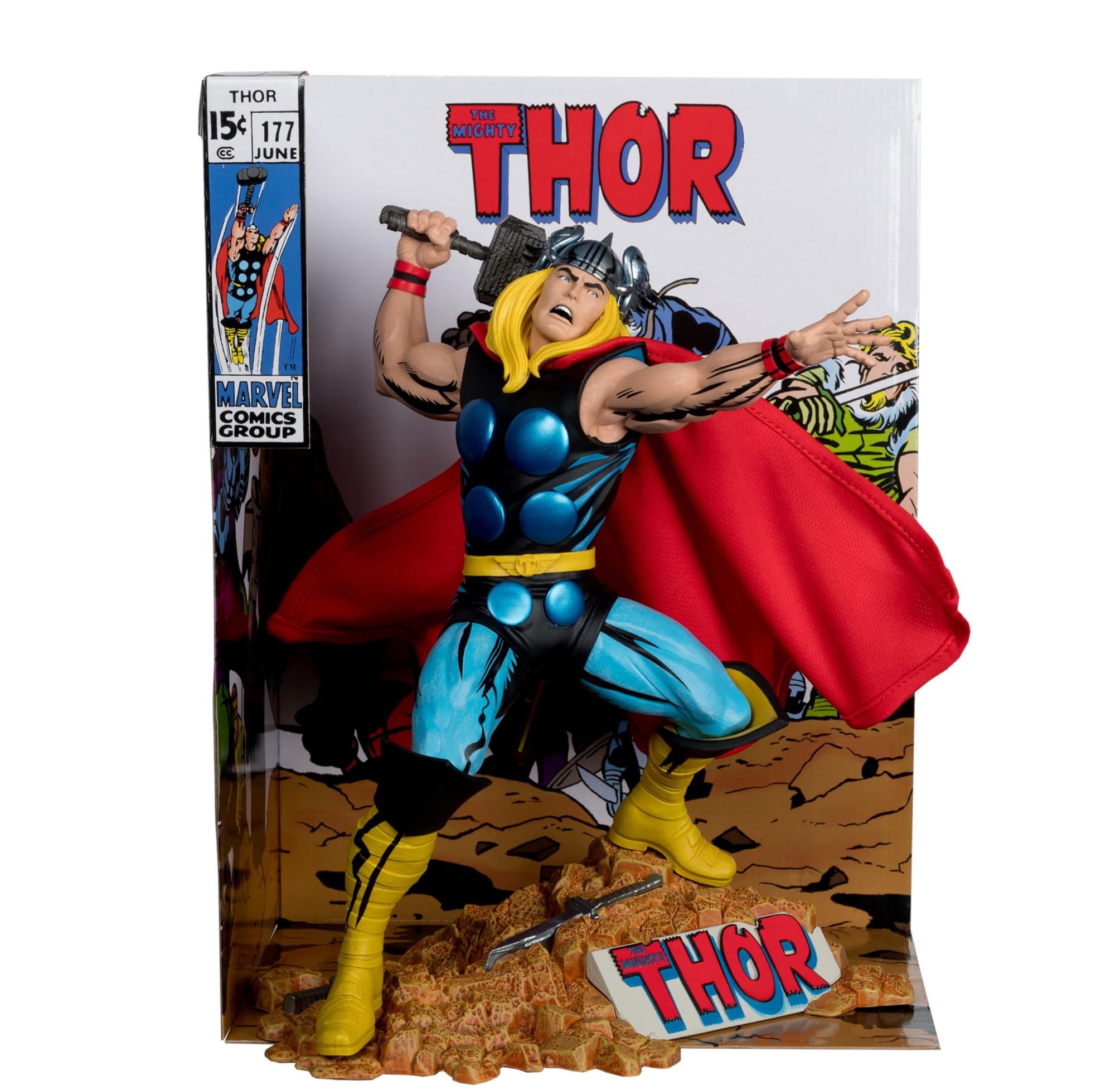 McFarlane Toys - Marvel Thor 1:6th Scale Collectible with Scene & Comic (The Mighty Thor #177