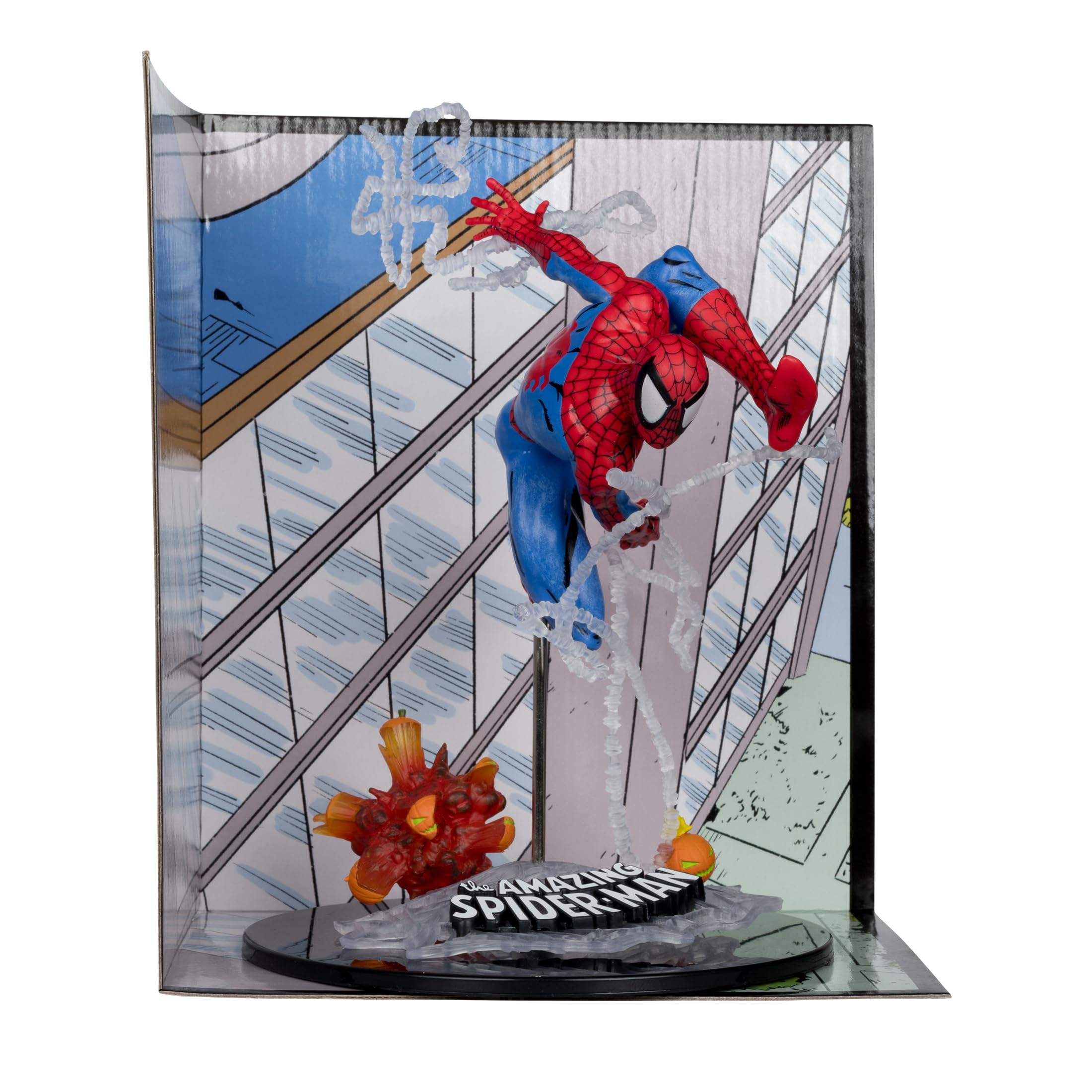 McFarlane Toys - Marvel Spider-Man coleccionable a escala 1:10 con escena (The Amazing Spider-Man #302