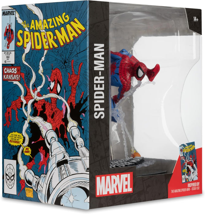 McFarlane Toys - Marvel Spider-Man coleccionable a escala 1:10 con escena (The Amazing Spider-Man #302