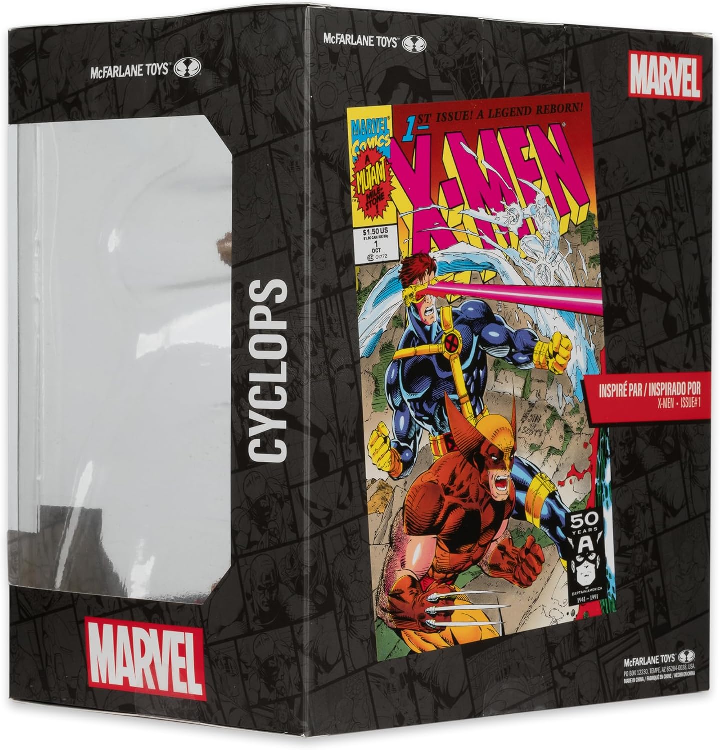 McFarlane Marvel Cyclops - Giocattolo da collezione in scala 1:10 con scena (X-Men #1