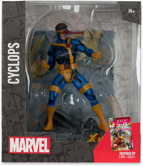McFarlane Marvel Cyclops - Giocattolo da collezione in scala 1:10 con scena (X-Men #1
